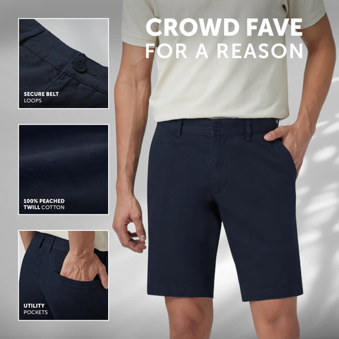 XYXX Element Cotton Chinos Shorts For Men Midnight Blue