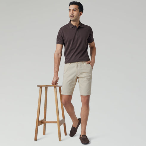 XYXX Element Cotton Chinos Shorts For Men Latte Brown