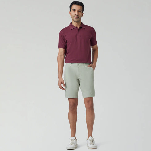 XYXX Element Cotton Chinos Shorts For Men Tea Green