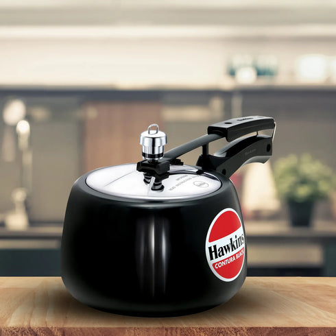 Hawkins Contura Black 3 Litre Hard Anodised Pressure Cooker