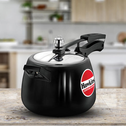Hawkins Contura Black 4 Litre Hard Anodised Pressure Cooker