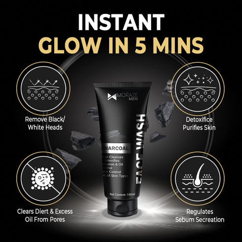 Moraze Cosmetics Mens Grooming Combo Kit Face Wash Face Scrub & After Shave Balm