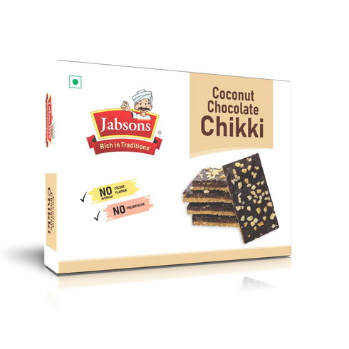 Jabsons Foods Coconut Chocolate Chikki