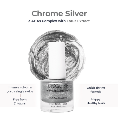 Disguise Happy Healthy Nail Polish Chrome Silver 140