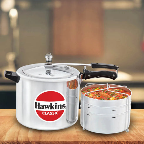 Hawkins Classic with Aluminium Separator 10 Litre Aluminium Pressure Cooker