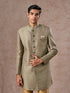 Manyavar Green Patterned Indo Western Set
