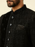 Manyavar Kohl Black Embroidered Indo Western Set