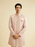 Manyavar Pastel Pink Achkan Indo Western