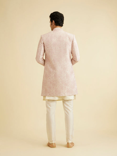 Manyavar Faded Pink Floral Indo Western