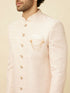 Manyavar Rosewater Pink Medallion Patterned Indo Western Set