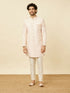 Manyavar Rosewater Pink Medallion Patterned Indo Western Set
