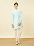 Manyavar Blissful Blue Medallion Patterned Indo Western Set