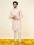 Manyavar Rose Pink Damask Pattern Indo Western Set