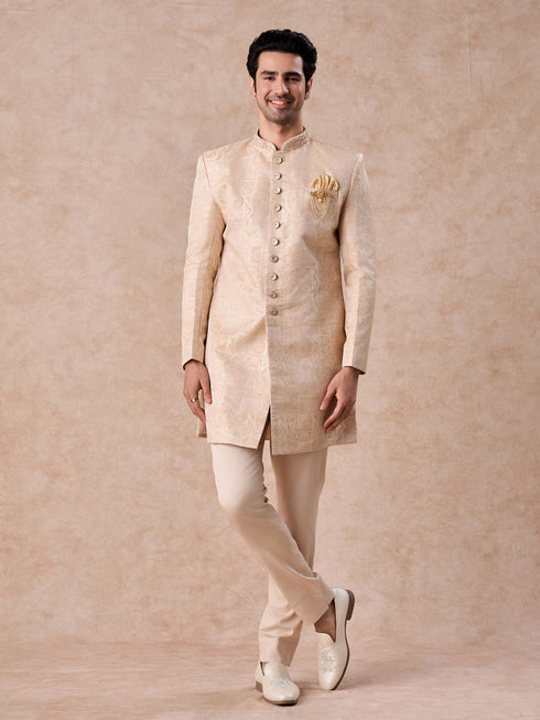 Manyavar Peach Spellbind Indo Western