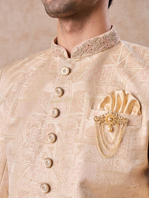 Manyavar Peach Spellbind Indo Western
