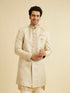 Manyavar Cream Self Design Indo Western