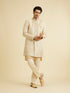 Manyavar Cream Self Design Indo Western