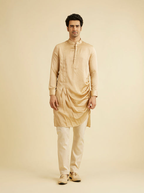 Manyavar Cream Self Design Indo Western
