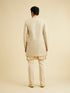 Manyavar Cream Self Design Indo Western
