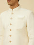 Manyavar Cream Pink Medallion Patterned Indo Western Set