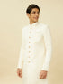 Manyavar Cream Pink Medallion Patterned Indo Western Set