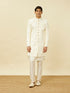 Manyavar Cream Pink Medallion Patterned Indo Western Set
