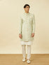 Manyavar Sage Green Medallion Patterned Indo Western Set