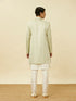 Manyavar Sage Green Medallion Patterned Indo Western Set