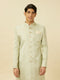 Manyavar Sage Green Medallion Patterned Indo Western Set