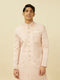 Manyavar Veiled Rose Pink Medallion Patterned Indo Western Set