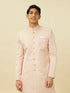 Manyavar Veiled Rose Pink Medallion Patterned Indo Western Set