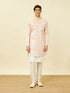 Manyavar Veiled Rose Pink Medallion Patterned Indo Western Set