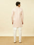 Manyavar Veiled Rose Pink Medallion Patterned Indo Western Set