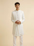 Manyavar White Sequinned Layered Indo Western Set