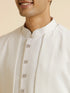 Manyavar White Sequinned Layered Indo Western Set