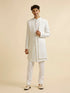 Manyavar White Sequinned Layered Indo Western Set