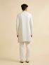 Manyavar White Sequinned Layered Indo Western Set