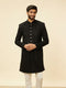 Manyavar Ebony Black Sequinned Layered Indo Western Set