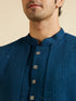 Manyavar Teal Blue Sequinned Layered Indo Western Set