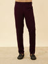 Manyavar Mauve Wine Floral String Patterned Indo Western Jacket Set