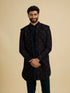 Manyavar Dark Blue And Teal Green Indo Western Set with Chowkadi Motifs And Patra Work