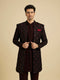 Manyavar Maroon Red Indo Western Set with Chowkadi Motifs And Patra Work