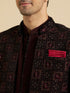 Manyavar Maroon Red Indo Western Set with Chowkadi Motifs And Patra Work