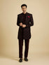 Manyavar Maroon Red Indo Western Set with Chowkadi Motifs And Patra Work