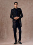 Manyavar Velveteen Dark Blue Radiance Indo Western