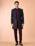 Manyavar Grape Velvet Splendor Indo Western