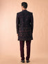 Manyavar Grape Velvet Splendor Indo Western