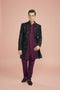 Manyavar Grape Velvet Splendor Indo Western