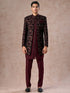 Manyavar Velvety Wine Indo Western Elegance