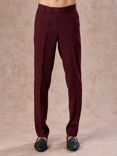 Manyavar Velvety Wine Indo Western Elegance